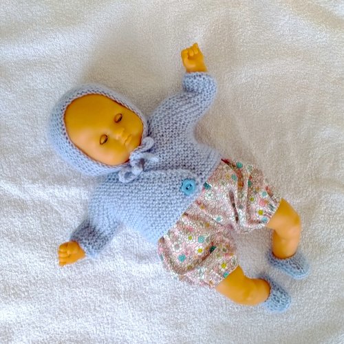 Habits poupon 30 cm - ensemble rose et bleu