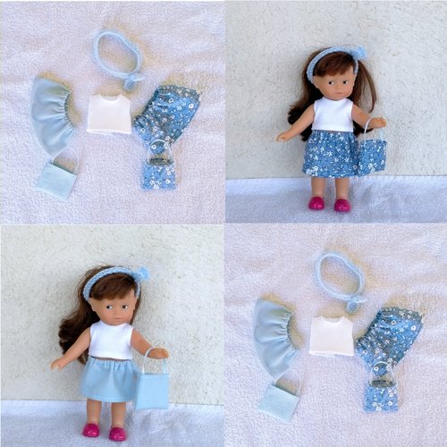 Vêtements mini corolline : lot bleu et blanc