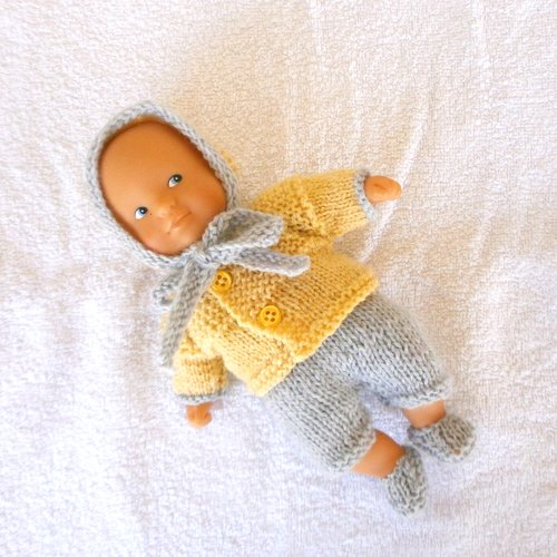 Habits mini poupon corolle - ensemble layette jaune et gris