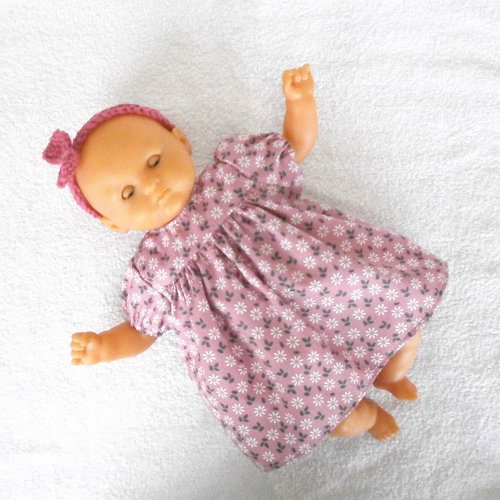 Habits, vêtements poupon corolle 30 cm - robe rose