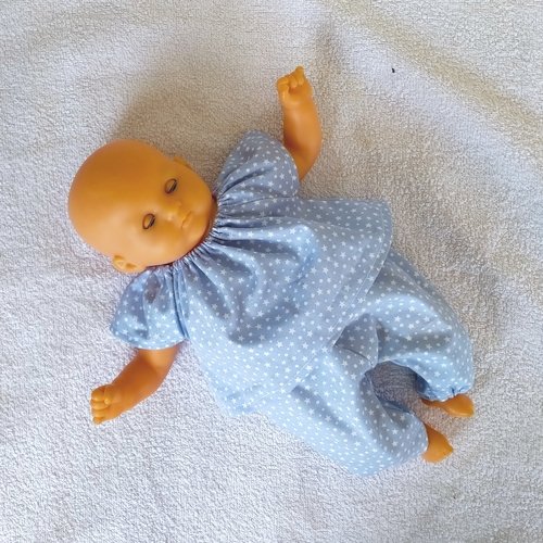 Vêtements poupon corolle 30 cm : pyjama bleu étoiles