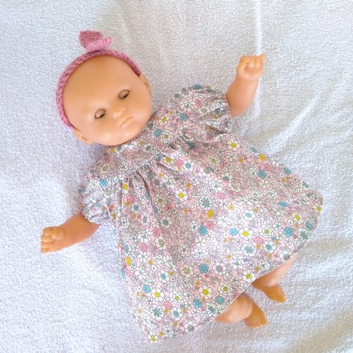 Habits poupon corolle 30 cm - robe rose fleurie