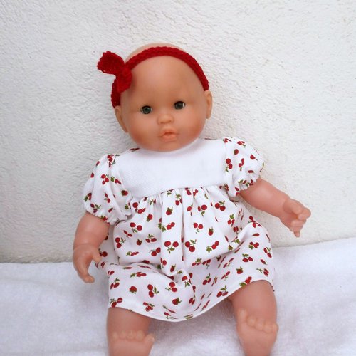 Habits poupon corolle 36 cm - robe fruits rouges