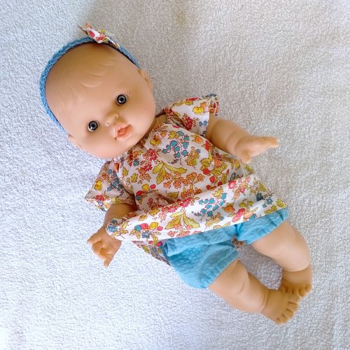 Vêtements minikane 34 cm - robe, bloomer et bandeau