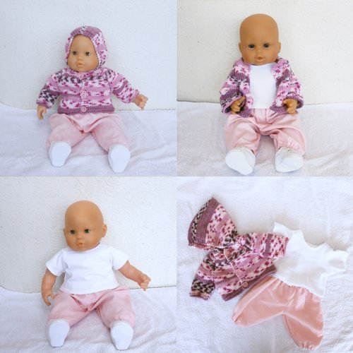 Habits poupon corolle 36 cm -  ensemble d'hiver rose fantaisie