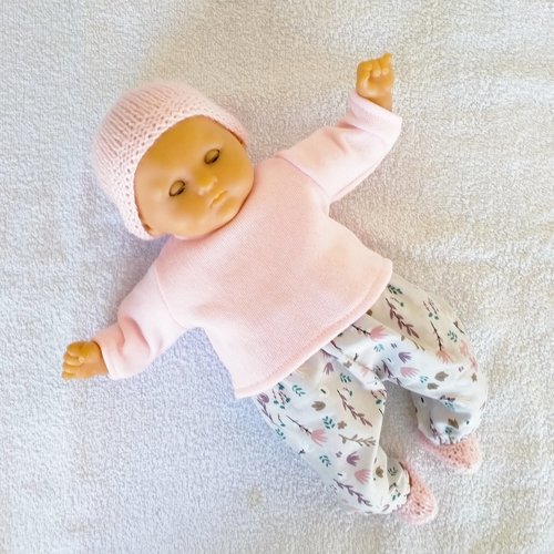 Vêtements poupon corolle 30 cm : ensemble rose