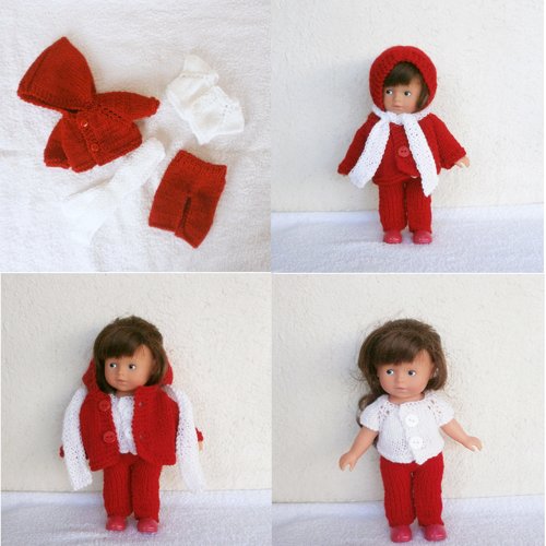 Vêtements mini corolline : ensemble d'hiver rouge et blanc