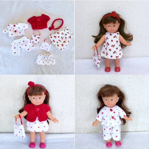 Habits mini corolline 20 cm : mini trousseau rouge et blanc