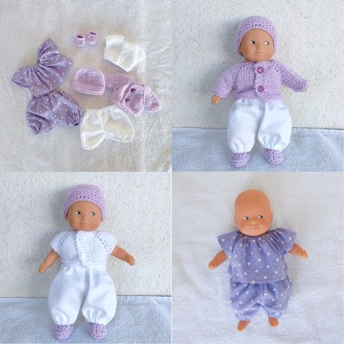 Habits mini poupon corolle 20 cm : lot les basiques (mauve)