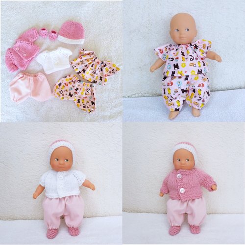 Habits mini poupon corolle 20 cm : lot les basiques rose