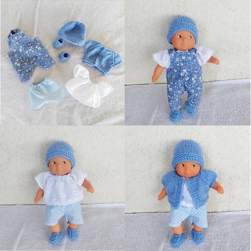 Habits mini poupon corolle 20 cm : les pitchouns bleu et blanc