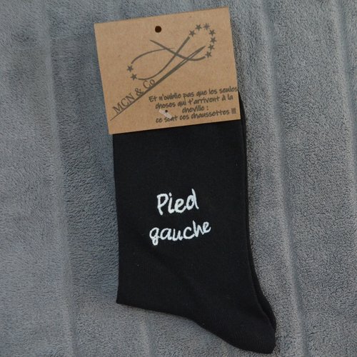 Chaussettes personnalisées brodées "pied gauche / pied droit"