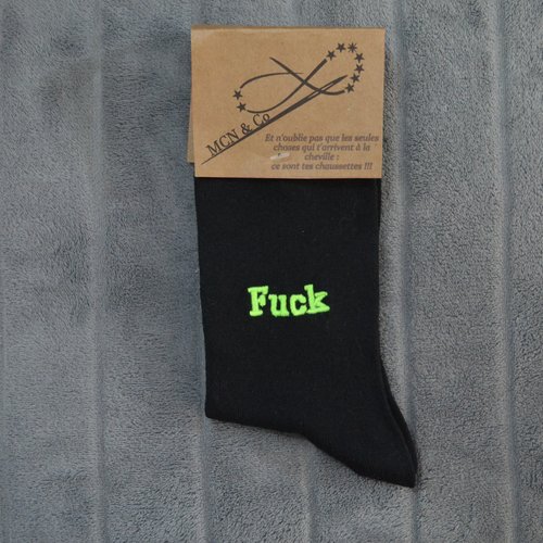Chaussettes personnalisées brodées "fuck"