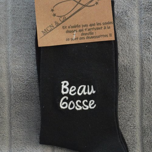 Chaussettes personnalisées brodées "beau gosse"