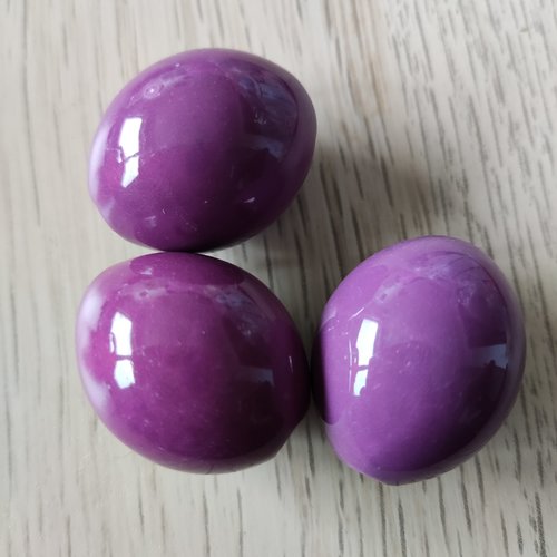 Grande perle en céramique violet