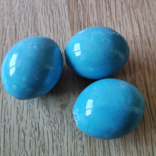 Grande perle en céramique bleu turquoise
