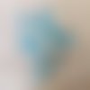 Cabochon résine 25mm rond bleu turquoise et blanc pailleté