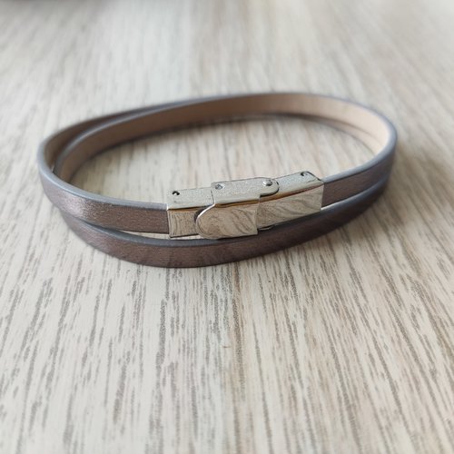 Kit bracelet en cuir 5mm couleur bronze