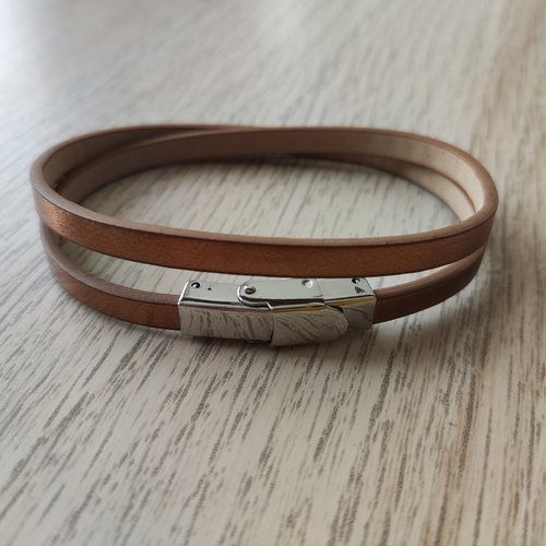 Kit bracelet en cuir 5mm couleur cuivre