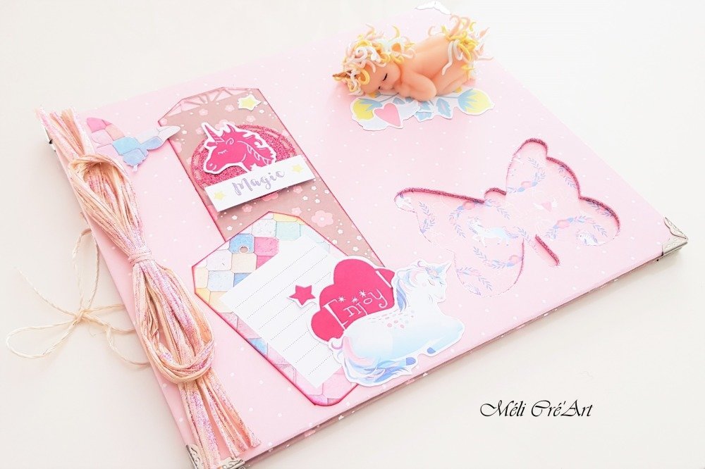 Album Photo Personnalisable Bebe Enfant Licorne Pastel Scrapbooking Cadeau Naissance Anniversaire Fimo Un Grand Marche