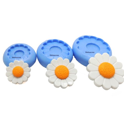 Lots de 3 moules en silicone pâquerette