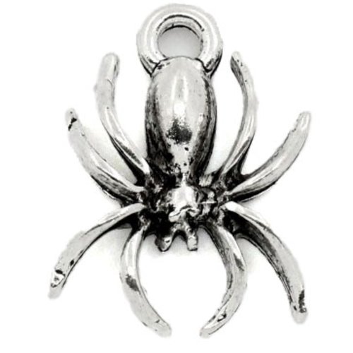 Lot de 5 breloques halloween - araignée