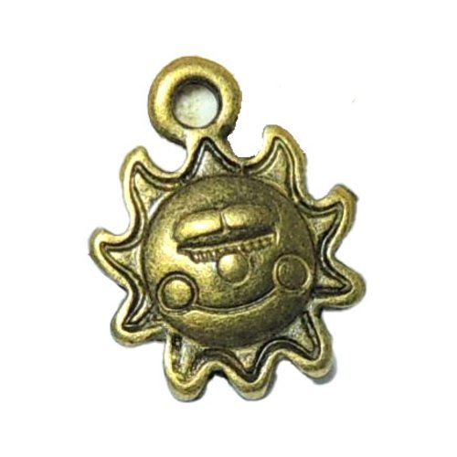 Lot de 10 breloques en bronze soleil
