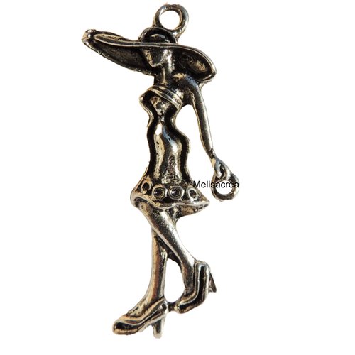 Lot de 10 breloques argentées femme