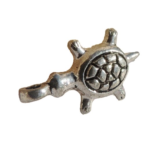 Lot de 5 breloques argentées tortue - 21 x 12 mm