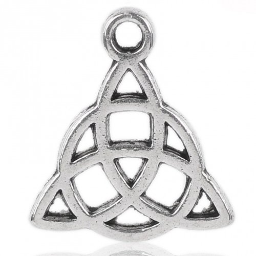 Lot de 4 breloques argentées triquetra - 17x15 mm
