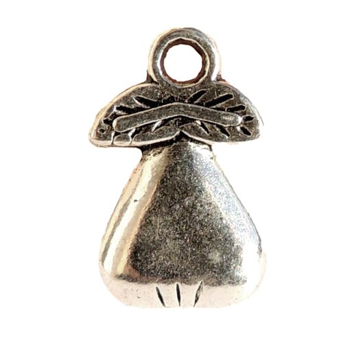 Lot de 5 breloques argentées poire