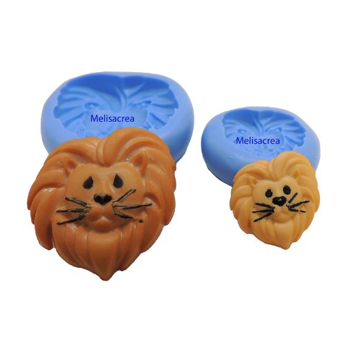 Lot de 2 moules en silicone tête de lion