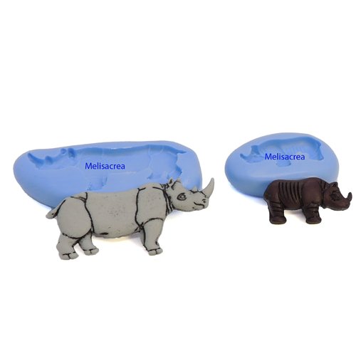Lot de 2 moules en silicone rhinocéros