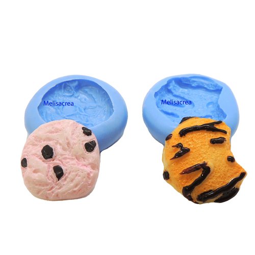Lot de 2 moules en silicone biscuit et cookies