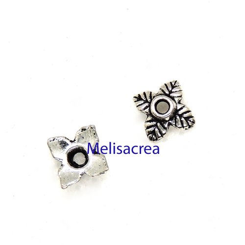 200 à 220 coupelles, calottes, argent antique - 8mm