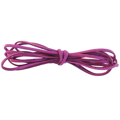 Lot de 2 mètres de cordon suédine violet, effet pailleté