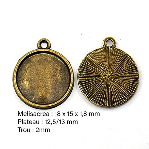 Lot de 10 supports pour cabochon 12 mm