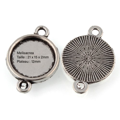 10 supports connecteur pour cabochon 12 mm