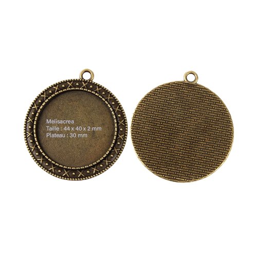 Support de pendentif pour cabochon 30 mm