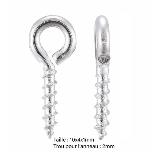 Lot de 100 pitons à vis - 10x4 mm