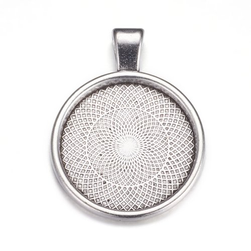 1 support pendentif pour cabochon 25 mm -