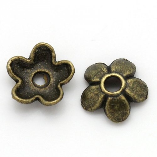 30 coupelles, calottes, en bronze antique - 7mm