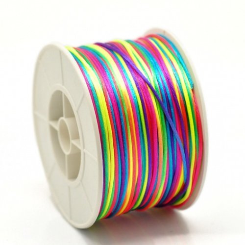 Lot de 10 mètres de cordon polyester multicolore 1,5mm
