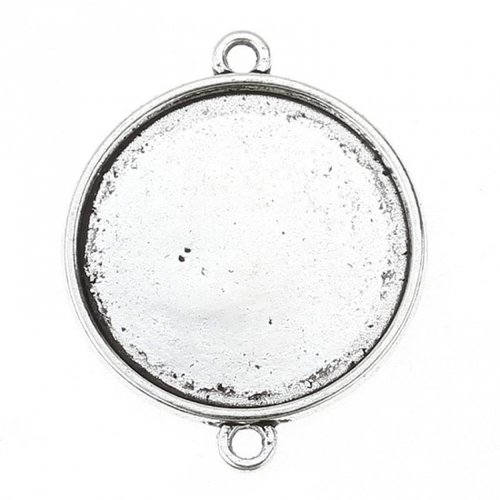 2 supports connecteur pour cabochon 25 mm