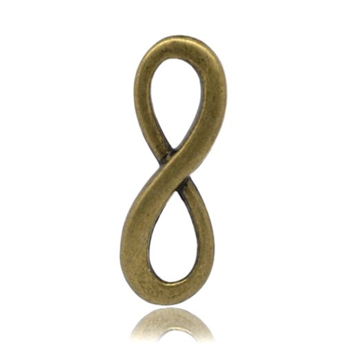 Lot de 5 connecteurs couleur bronze infini - 23x8x2mm