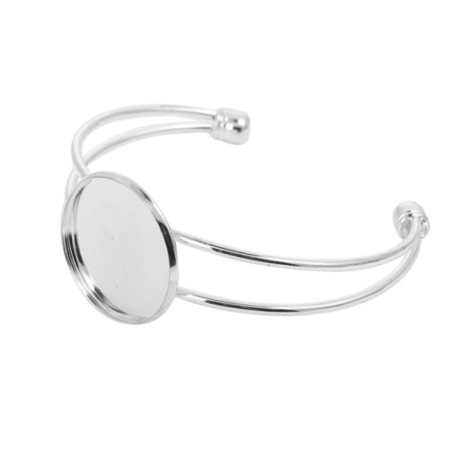 1 support bracelet pour cabochon 25 mm en laiton