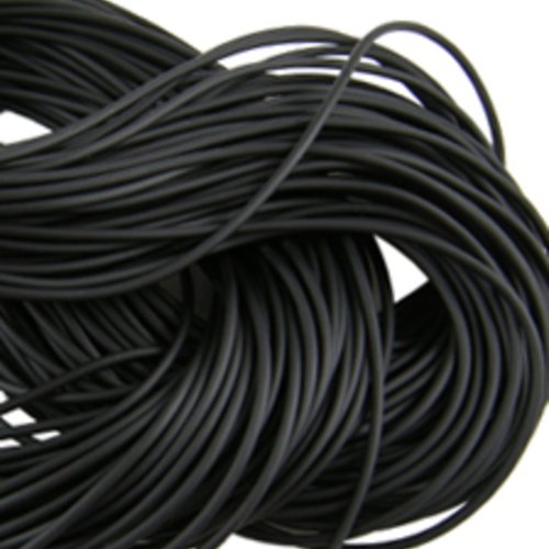 Lot de 3 mètres de cordon creux en pvc noir 2,5mm