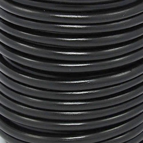 Lot de 3 mètres de cordon creux en pvc noir 3mm