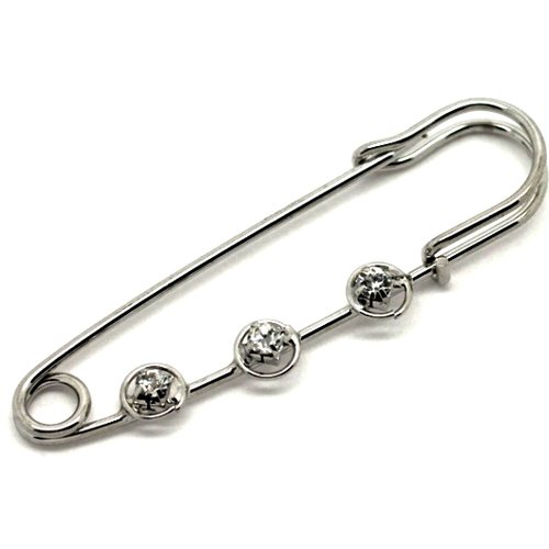 1 broche épingle à nourrice à strass - 65 x19mm