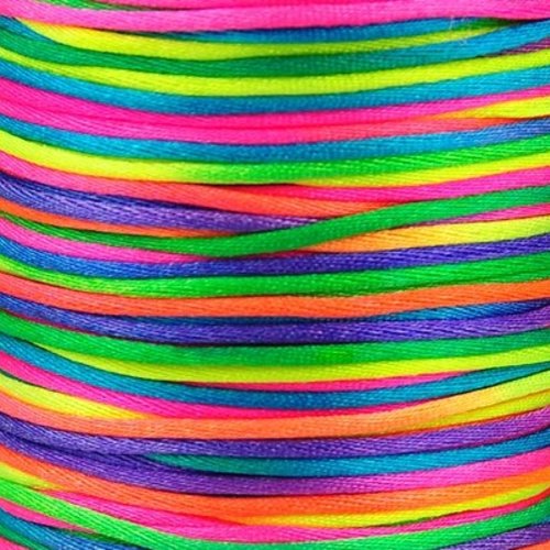 Lot de 5 mètres de cordon polyester multicolore 2mm